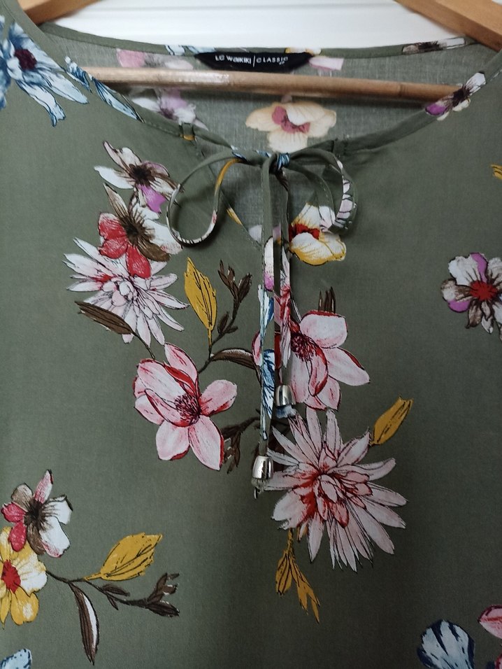 Bohem Desenli V Yaka Uzun Kollu Kadın Bluz - Görsel 3