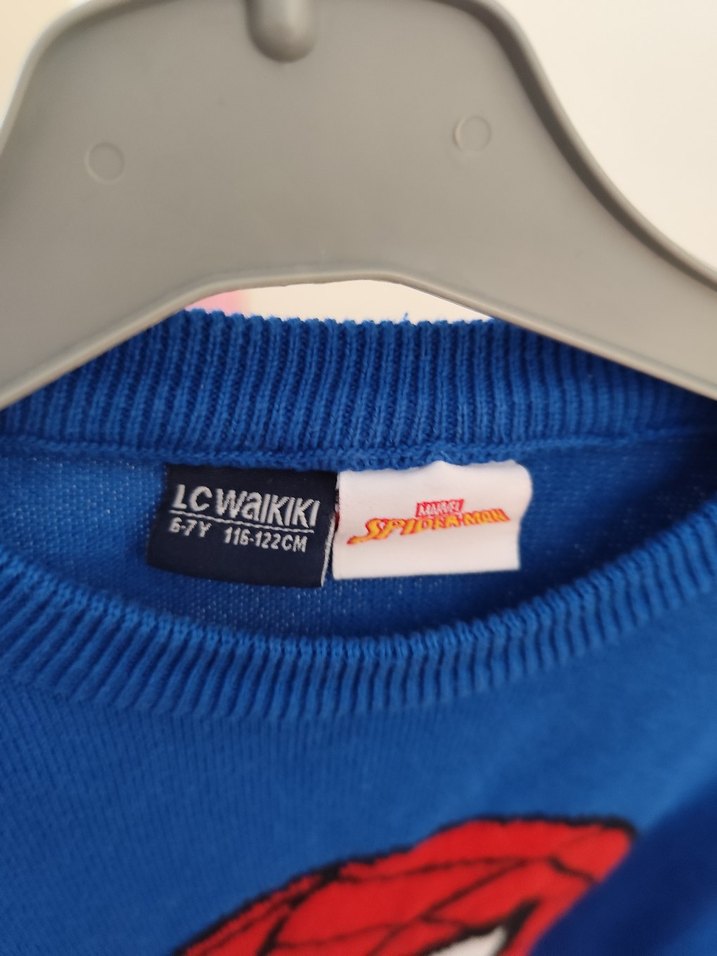 Örme Örümcek Adam Baskılı Erkek Sweatshirt - Görsel 3