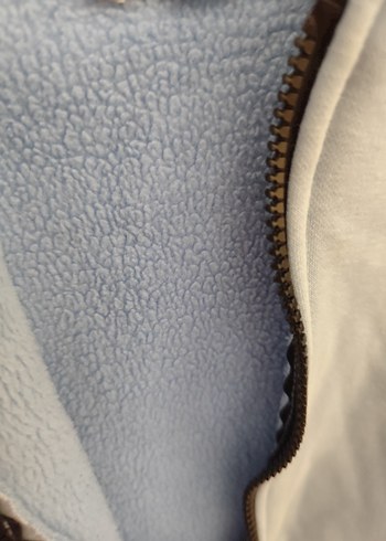 Çocuk Mavi Kapüşonlu İçi Polar Fermuarlı Sweatshirt Ceket - Görsel 4