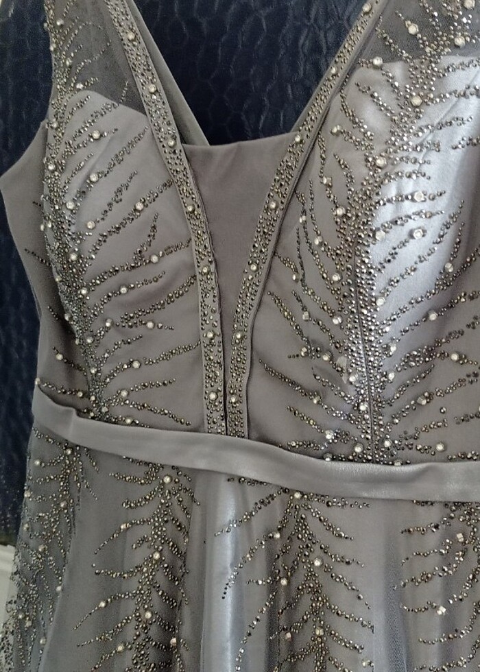 Gümüş Abiye Elbise - Görsel 3