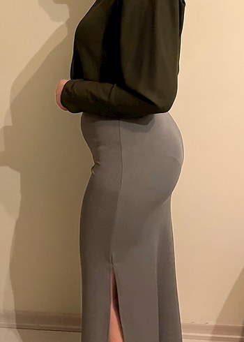 Kadın Haki Uzun Kollu Salaş Bluz - Görsel 4