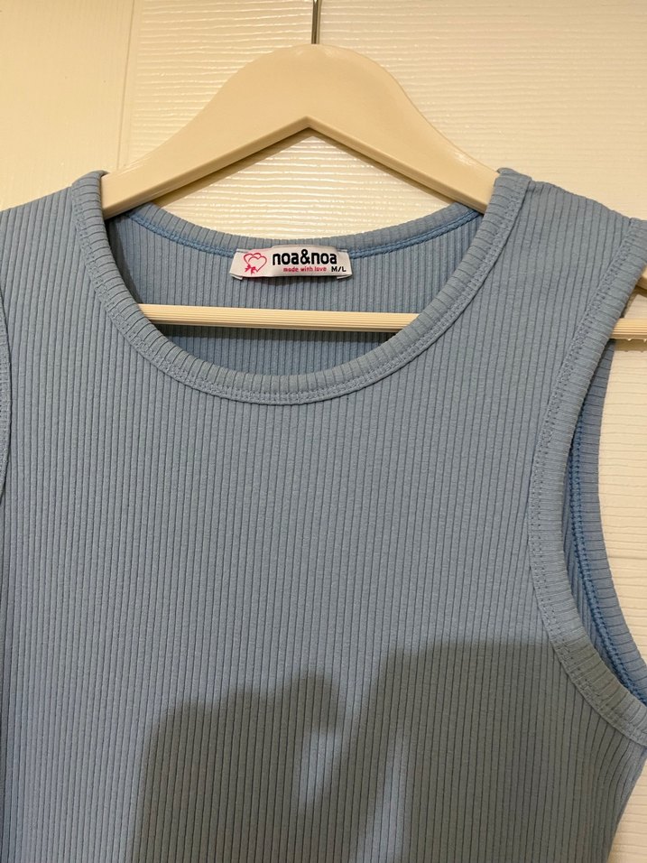 Mavi Uzun Kolluksuz Yüksek Yakalı Elbise - Görsel 3