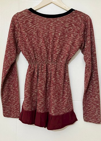 Bordo Bohem Uzun Kollu Kazak - Görsel 2