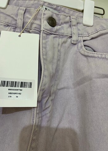 Mor Tie-Dye Midi Kadın Jean Pantolon - Görsel 3