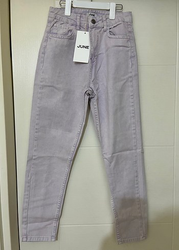 Mor Tie-Dye Midi Kadın Jean Pantolon - Görsel 2