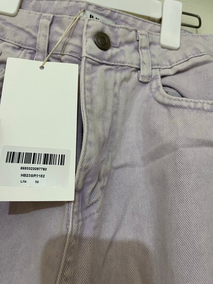 Mor Tie-Dye Midi Kadın Jean Pantolon - Görsel 3