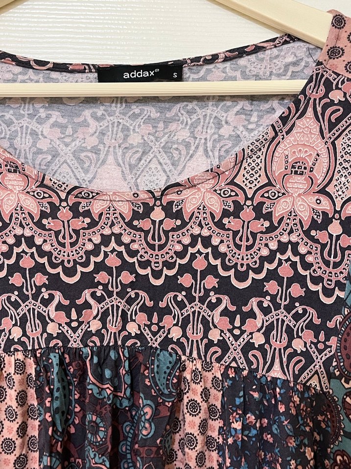 Bohem Desenli V Yaka Kadın Bluz - Görsel 2