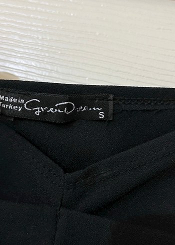 Düğmeli Siyah Mini V Yaka Bluz - Görsel 2