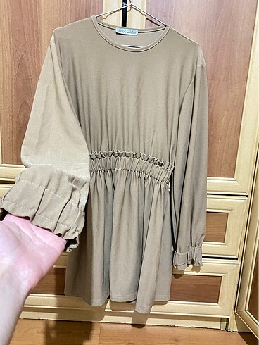 Zara Kahverengi belden lastikli takım
