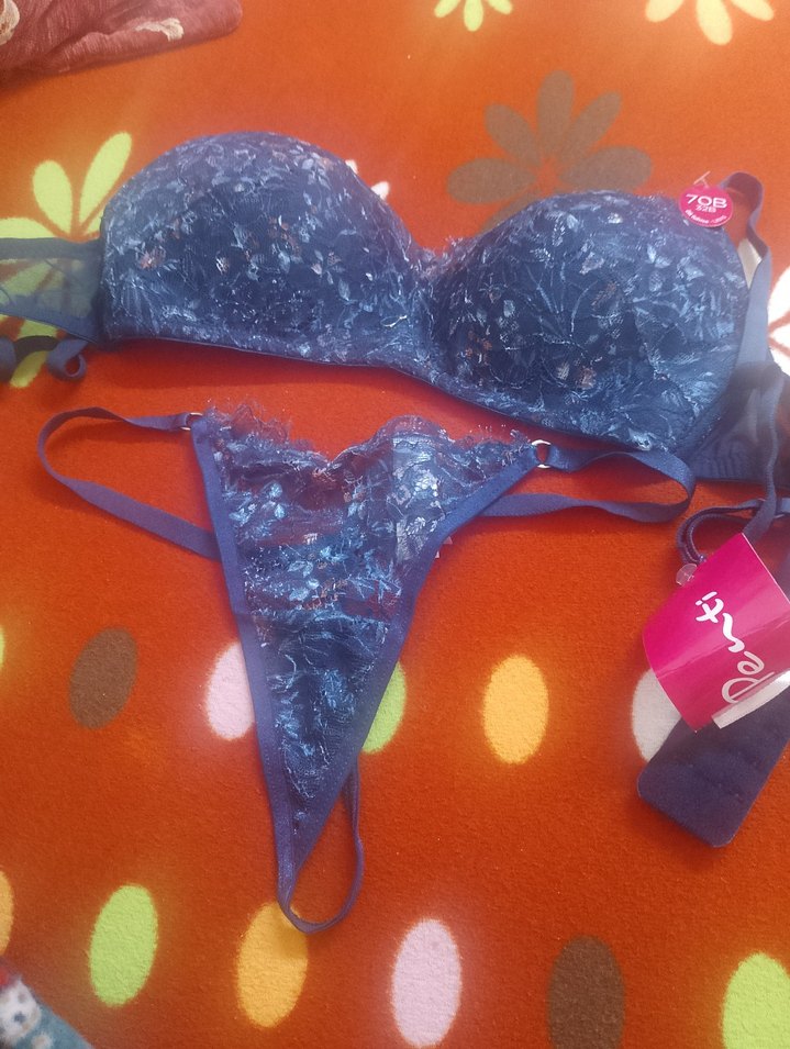 Mavi Bohem Tarzda Destekli Sütyen ve Tanga - Görsel 2