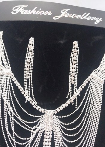 Beyaz Parlak Pullu Kadın Takı Seti - Görsel 5