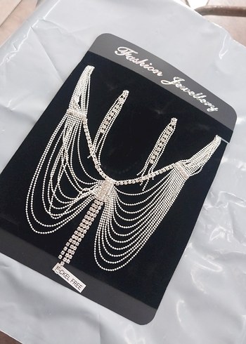 Beyaz Parlak Pullu Kadın Takı Seti - Görsel 2