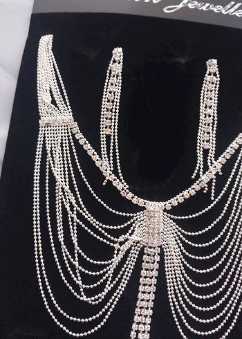 Beyaz Parlak Pullu Kadın Takı Seti - Görsel 3