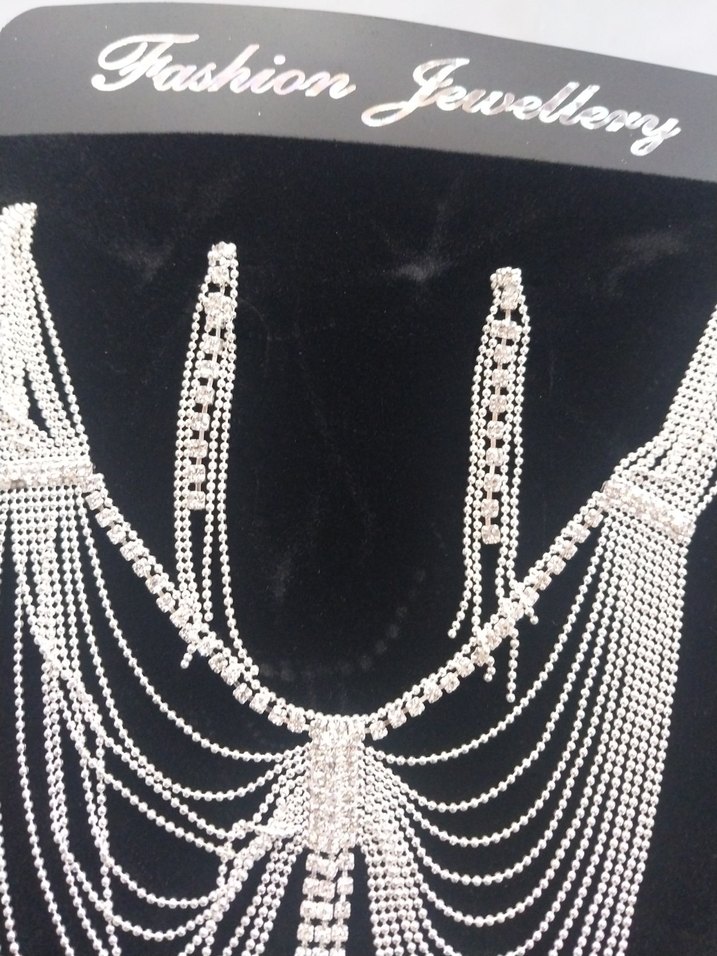 Beyaz Parlak Pullu Kadın Takı Seti - Görsel 5