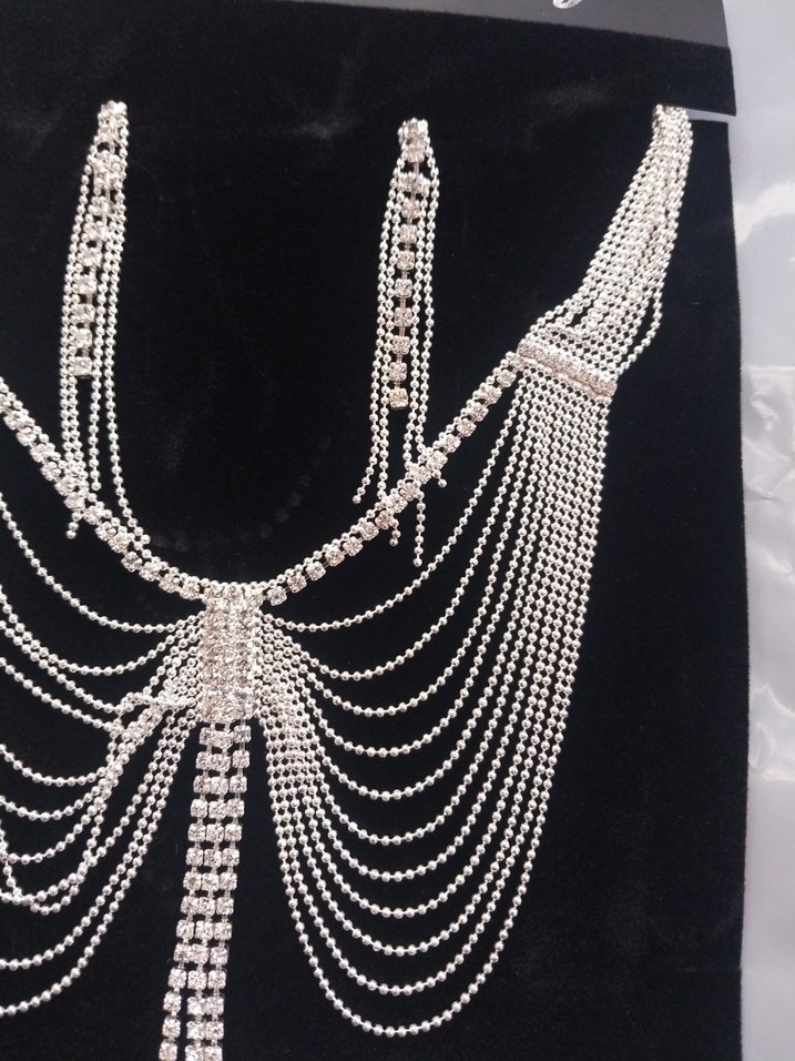 Beyaz Parlak Pullu Kadın Takı Seti - Görsel 4