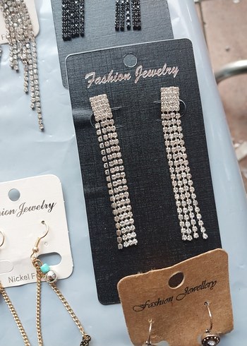 Uzun Renkli Payetli Kadın Küpeler - Görsel 15