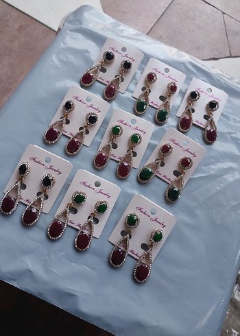 Uzun Renkli Payetli Kadın Küpeler - Görsel 3