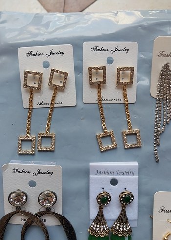 Uzun Renkli Payetli Kadın Küpeler - Görsel 10