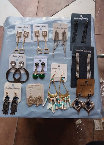 Uzun Renkli Payetli Kadın Küpeler - Görsel 9