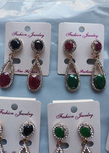 Uzun Renkli Payetli Kadın Küpeler - Görsel 4