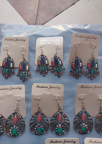 Renkli Boncuklu Bohem Mini Küpeler - Görsel 3