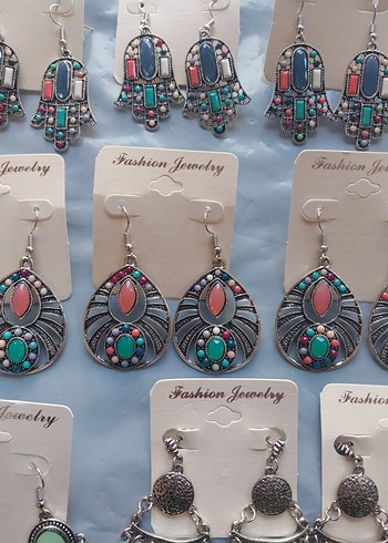 Renkli Boncuklu Bohem Mini Küpeler - Görsel 5