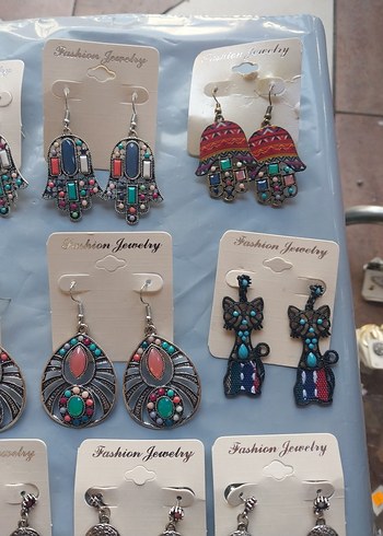 Renkli Boncuklu Bohem Mini Küpeler - Görsel 4