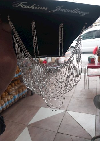 Beyaz Zincir Detaylı Kadın Takı Seti - Görsel 7