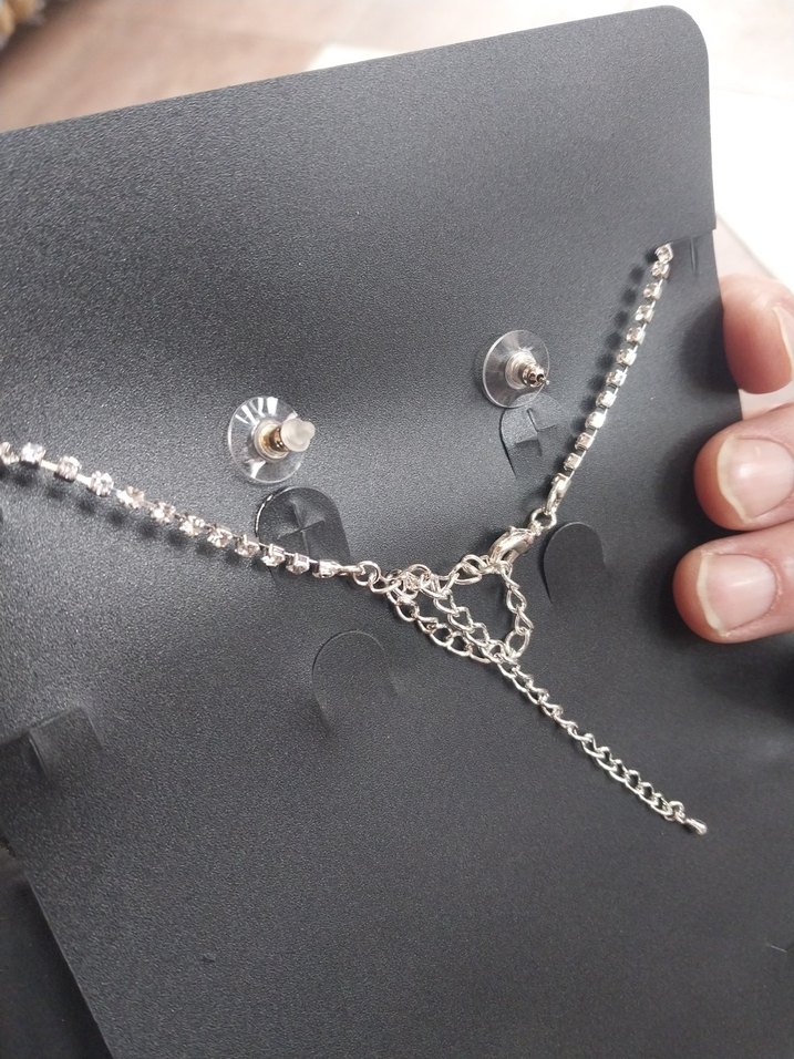 Beyaz Zincir Detaylı Kadın Takı Seti - Görsel 5