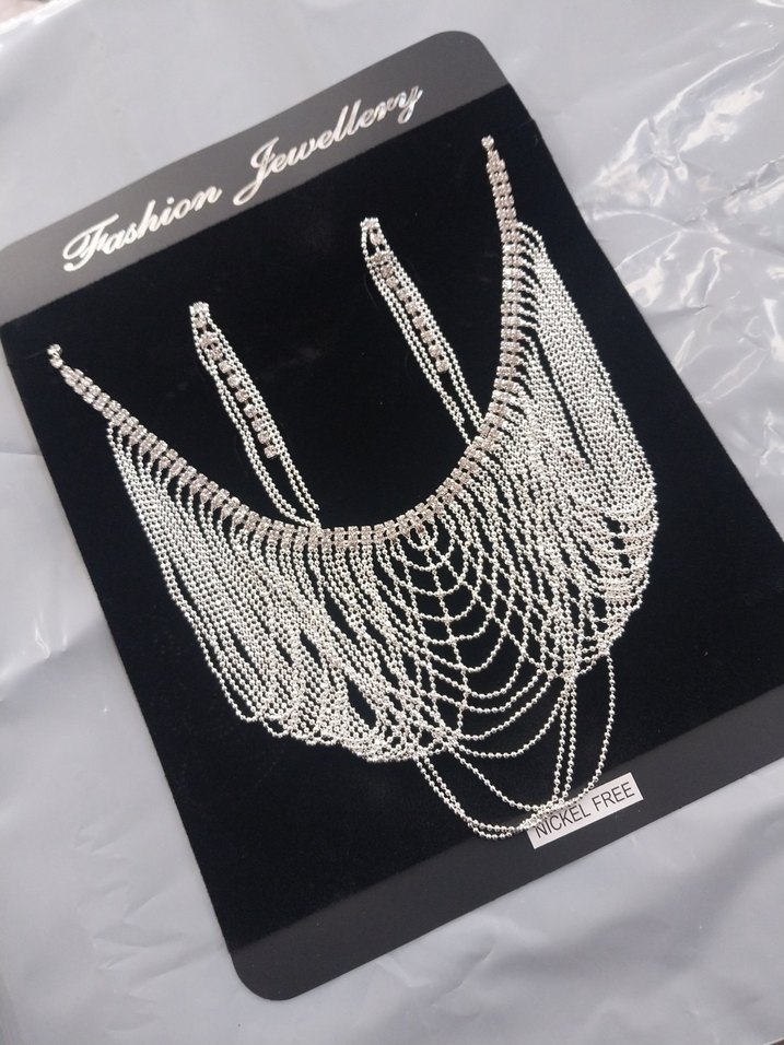 Beyaz Zincir Detaylı Kadın Takı Seti - Görsel 4