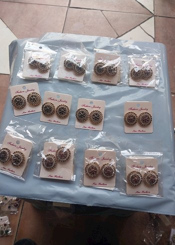 Renkli Boncuklu Kısa Kadın Küpeleri - Görsel 4