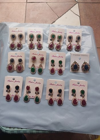 Renkli Boncuklu Kısa Kadın Küpeleri - Görsel 8