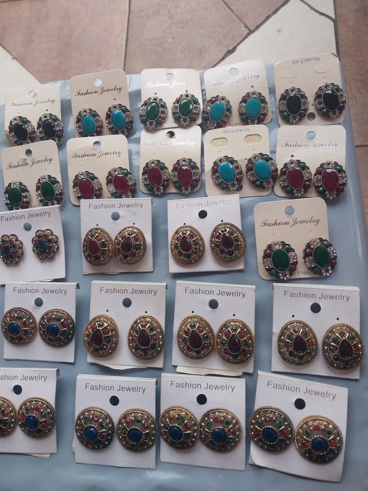 Renkli Boncuklu Kısa Kadın Küpeleri - Görsel 5