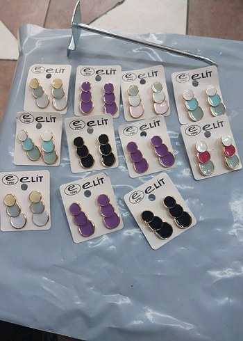 Renkli Nakışlı Mini Turkuaz Boncuklu Küpe - Görsel 6