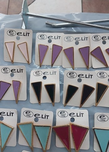 Renkli Nakışlı Mini Turkuaz Boncuklu Küpe - Görsel 11