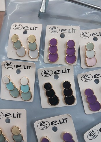 Renkli Nakışlı Mini Turkuaz Boncuklu Küpe - Görsel 7