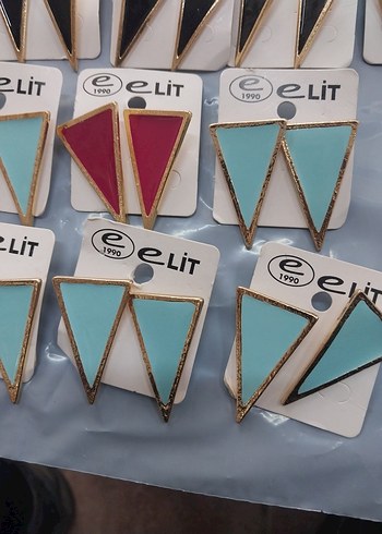 Renkli Nakışlı Mini Turkuaz Boncuklu Küpe - Görsel 8