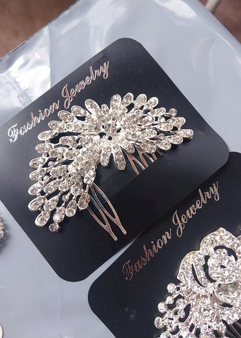 Beyaz Işıltılı Kadın Saç Tokaları - Görsel 5