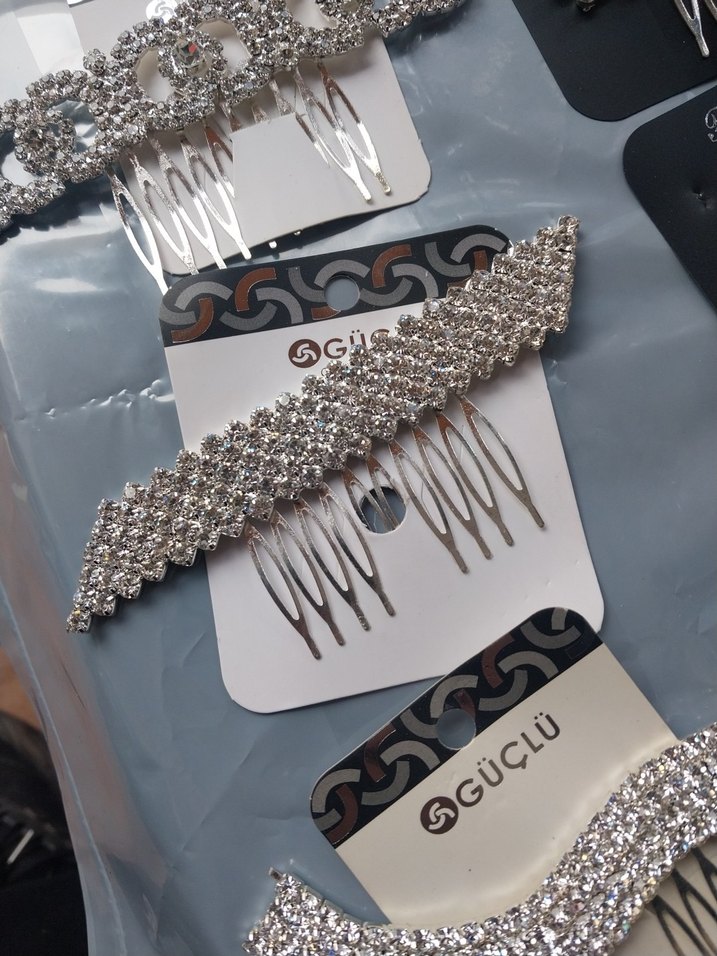 Beyaz Işıltılı Kadın Saç Tokaları - Görsel 3