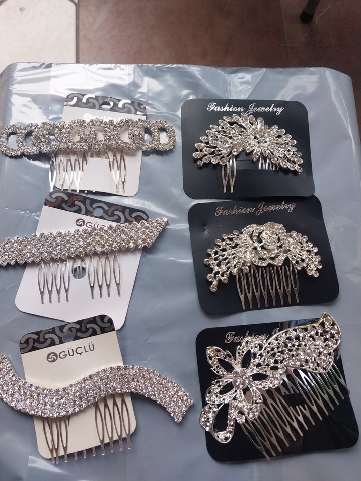 Beyaz Işıltılı Kadın Saç Tokaları - Görsel 4