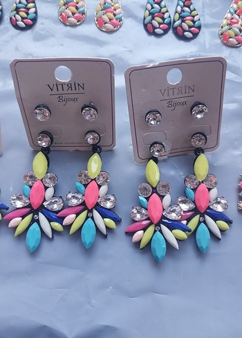 Renkli Boncuklu Mini Bohem Küpeler - Görsel 18