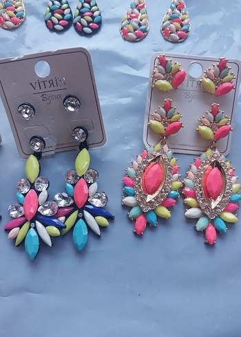 Renkli Boncuklu Mini Bohem Küpeler - Görsel 4