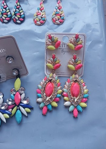 Renkli Boncuklu Mini Bohem Küpeler - Görsel 17