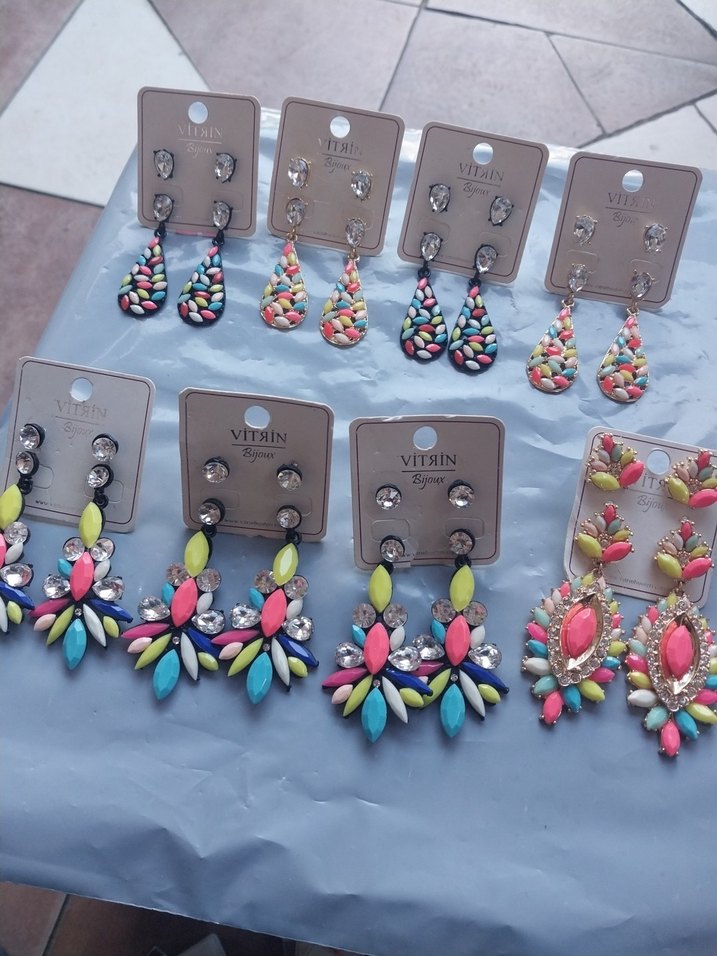 Renkli Boncuklu Mini Bohem Küpeler - Görsel 2