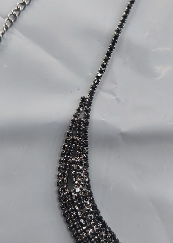 Siyah Payetli Gotik Kadın Takı Seti - Görsel 4