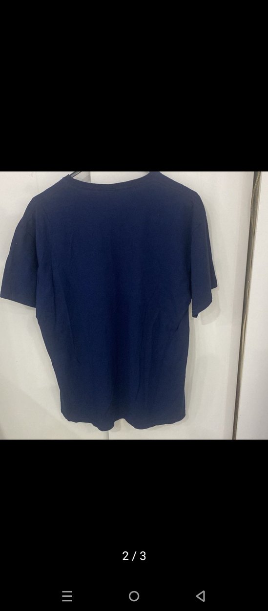 Amerikandan geldiLacivert Baskılı Erkek Denim Tişört - Görsel 2