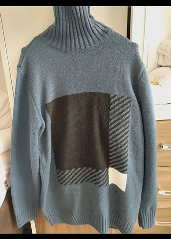 Gri Balıkçı Yaka Örgü erkek Kazak - Görsel 3