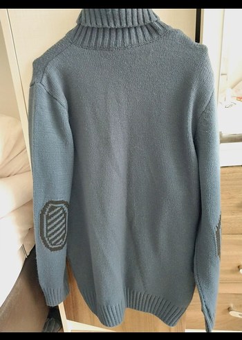 Gri Balıkçı Yaka Örgü erkek Kazak - Görsel 4