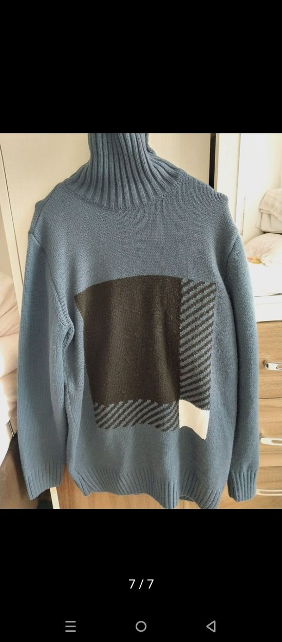 Gri Balıkçı Yaka Örgü erkek Kazak - Görsel 3