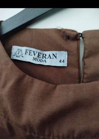 Uzun Kollu Kahverengi Nakışlı Bohem Elbise - Görsel 6